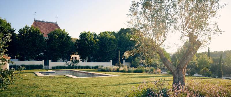 Conception d'un jardin fleuri autour d'un Pool house à Ventabren