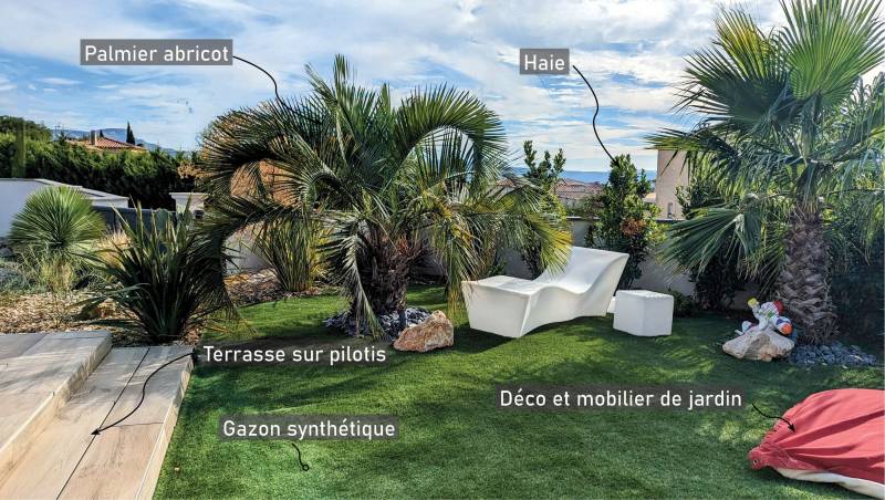 Aménagement des espaces extérieurs autour de la piscine, à Jouques dans les Bouches-du-Rhône