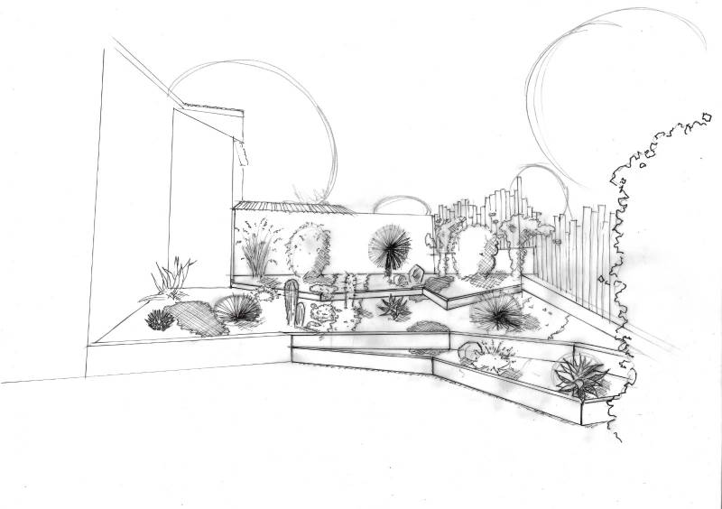 Aménagement d'une entrée de propriété à Rians