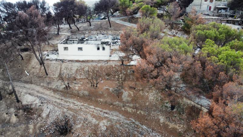 Vue jardin après incendie